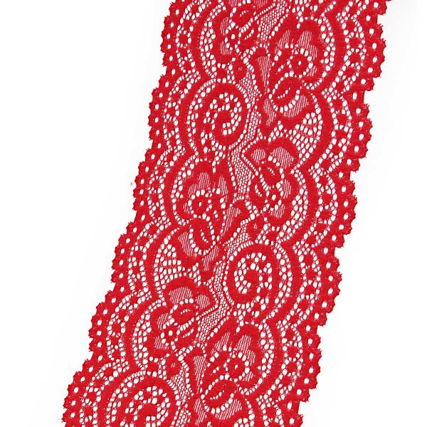 Кружево эластичное (стрейч) 100 мм / 13.71 метров, C820 красный