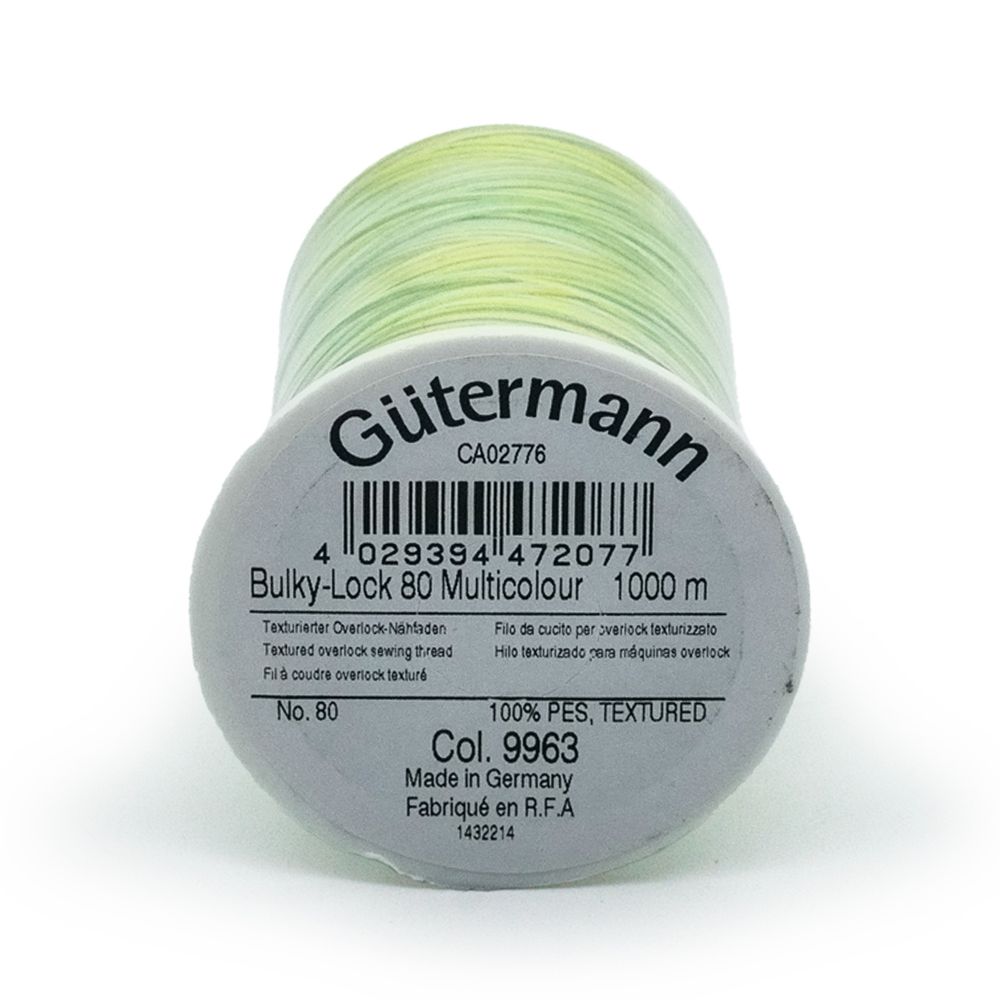 Нитка текстурированная Gutermann Bulky-Lock 80 multicolor, 1000 м, 9963, 1 катушка