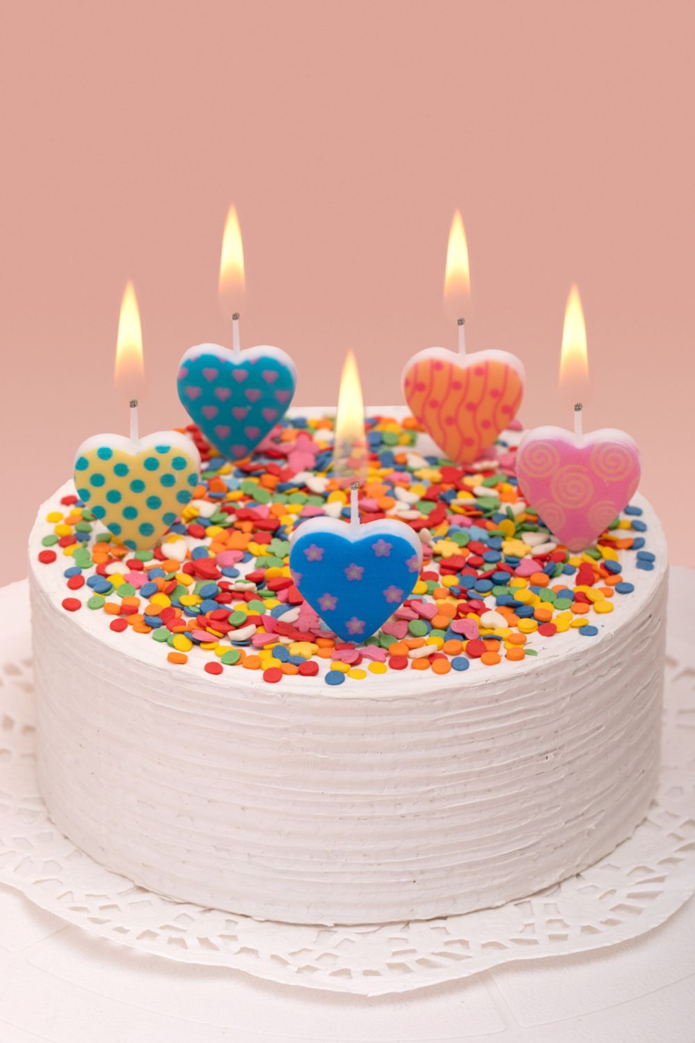 Набор свечей для торта 3.6 г, 12х5 шт, Сердечки, Boomzee BCD-20