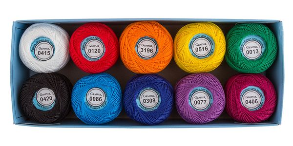 Пряжа нитки Ирис ассорти / уп.10 мот. по 10 г, 82 м, 18, Gamma