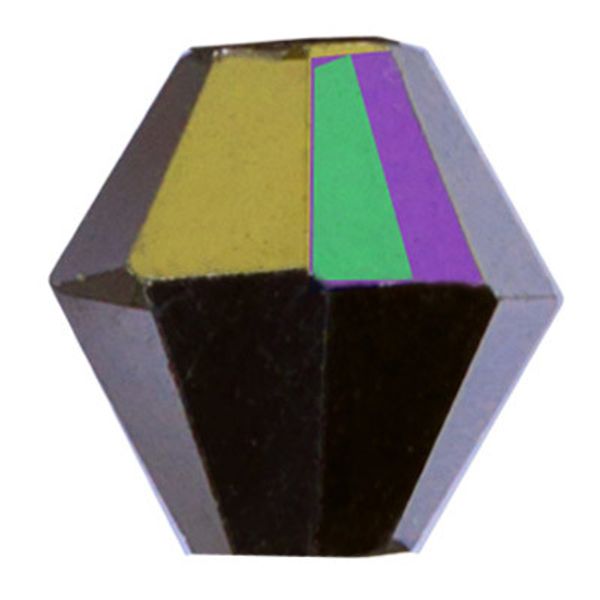 Бусины стекло 4х4 мм, нить 34 шт, №33 бензиновый металлик, Zlatka GBA-01