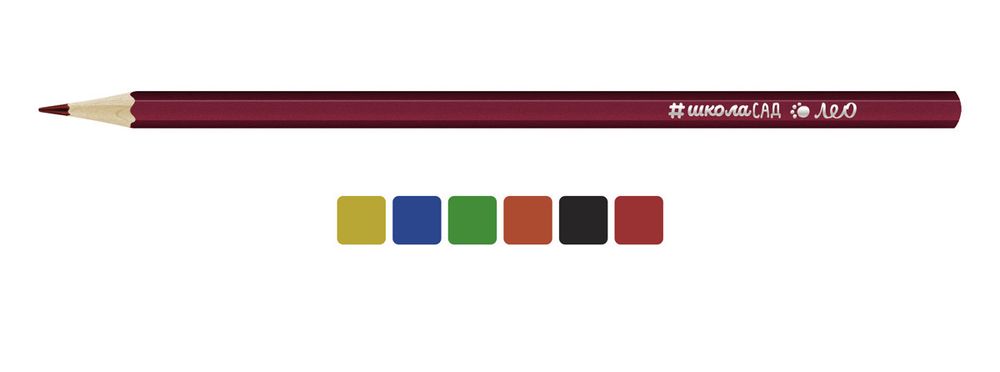 Карандаш (набор) металлик, заточенный 8х6 цв, Лео LSMCP-06