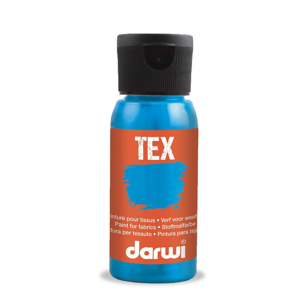 Краска для ткани Darwi TEX, 50 мл, 280 бирюзово-голубой
