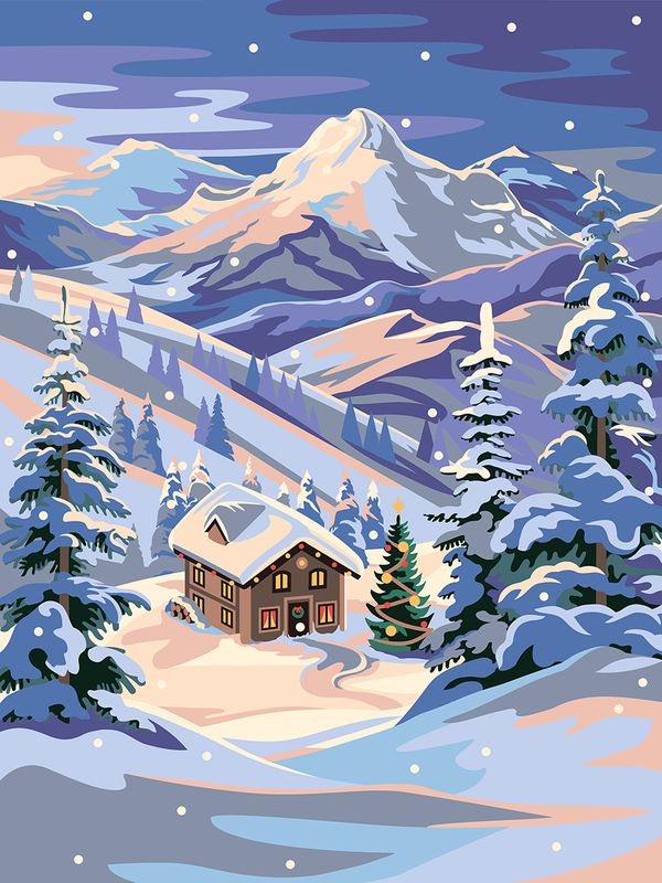 Картина по номерам Фрея PKZ/PM-076, Сказочная зима, (на картоне) 40х30 см