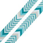 Стропа (ременная лента) 38 мм / 45.72 метра, [38.82 г/пог.м], с принтом 2-сторонняя, D135 бирюзовый/бежевый, 3Al354