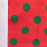 Мех коротковорсовый 1,5мм с принтом горох, 47*47см (±2см), 100% п/э (красный/зеленый) 29491