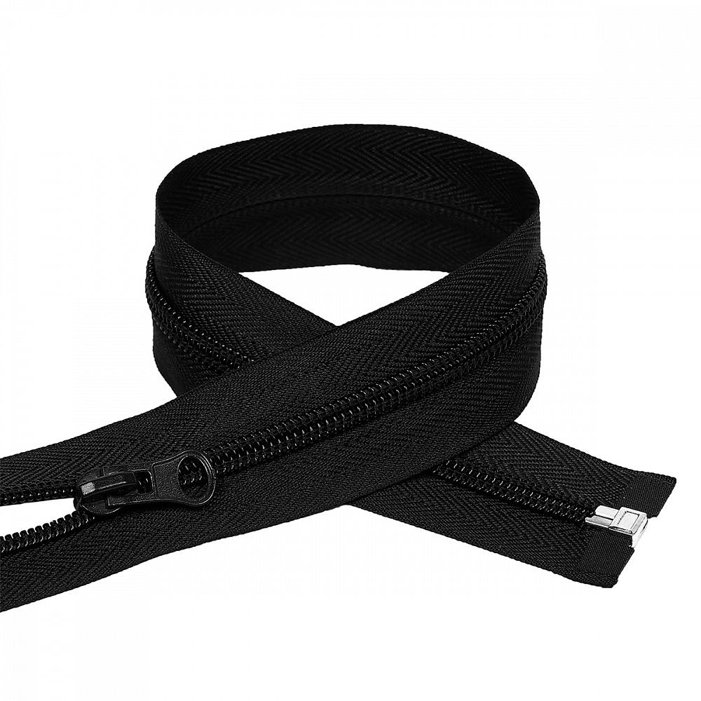 Молния спираль (витая) Т5 (5 мм) 1 зам., разъем., 80 см, цв.F322 черный уп.50 шт Молния спираль (витая) Т5 (5 мм) 1 зам., разъем., 80 см, цв.F322 черный уп.50 шт