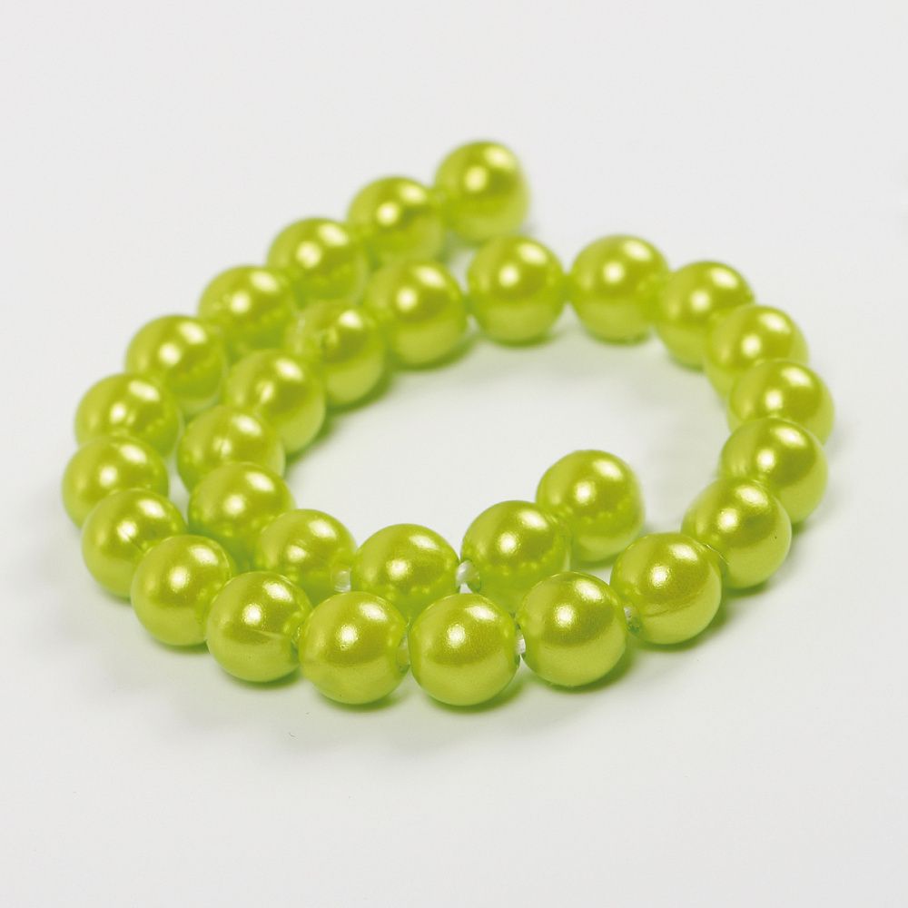 Бусины пластик (перламутр) ⌀6 мм, цв.017 салатовый, уп.500г (4838 шт), Magic4Hobby