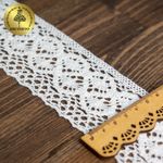 Кружево вязаное (тесьма) 50 мм / 10м, 6368 цв.02 белый, Kruzhevo