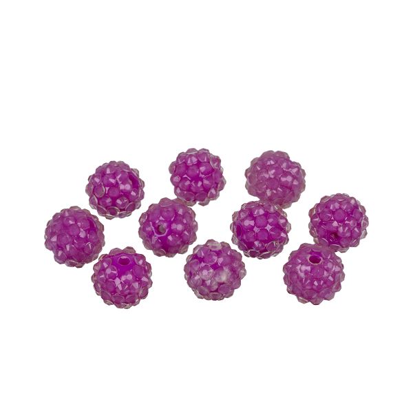 Бусины пластик ⌀14 мм, 10 шт, №19 ярко-фиолетовый, Zlatka BWR-14