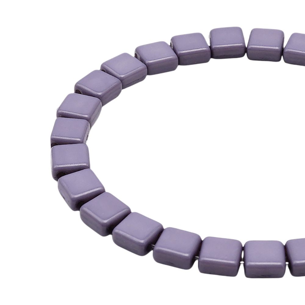 Бусины пластик 6х6х3 мм, 50 г, с двойным отверстием, плоский квадрат, 3 серо-голубой, Astra&Craft 7429