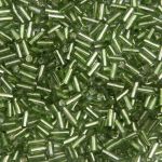 Стеклярус Astra&Craft 5 мм, 150 г (10х15 г), цв. 27B зеленый/прозр.серебрист.центр(круг.отв.)