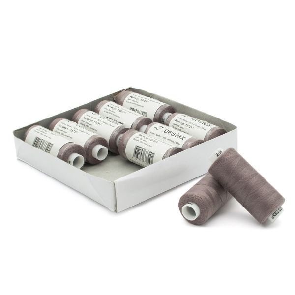 Нитки швейные бытовые Bestex 40/2, 365 м (400 ярд) / 10 кат., 286 серо-лиловый