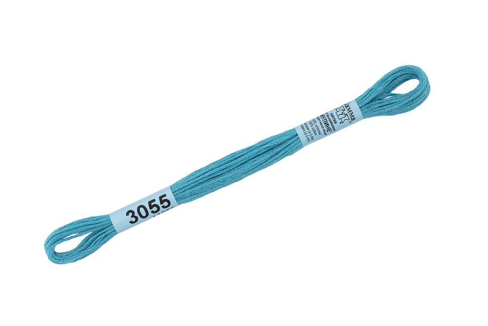 Мулине Gamma 100% хлопок, цв.3055 джинсовый, 24 мотка по 8 метров