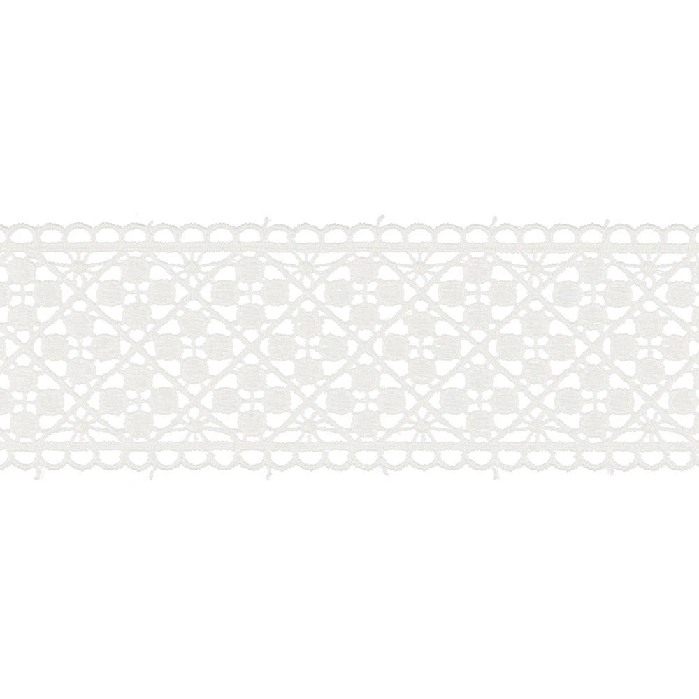 Кружево гипюр (плетёное) 57 мм / 10 м, кремовый, Gamma GGM-5701
