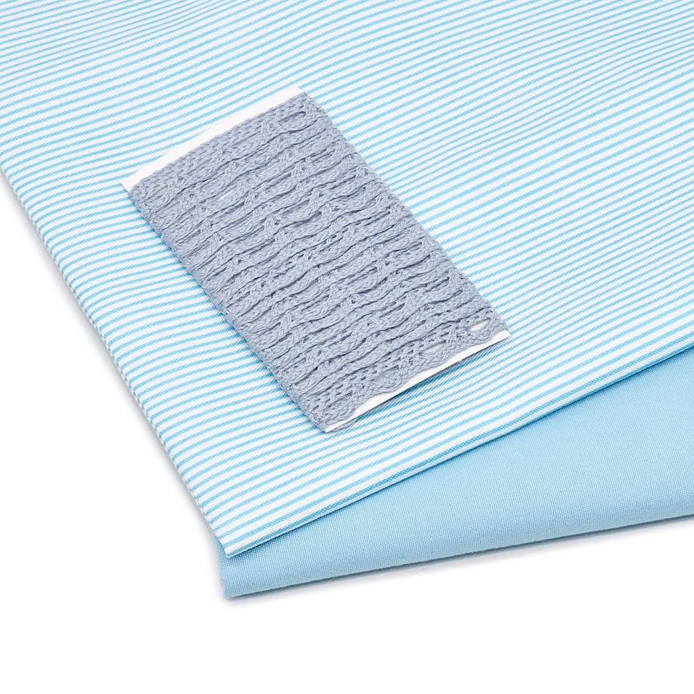 Ткань для рукоделия в наборе с тесьмой (865/1057*6420, п/э 50*70см/50*70см*2м), голубой, 29386