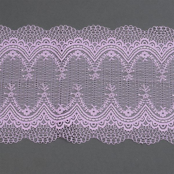 Кружево бельевое эластичное 230 мм / 10 м, 8037, цв.F165 нежная сирень, Kruzhevo