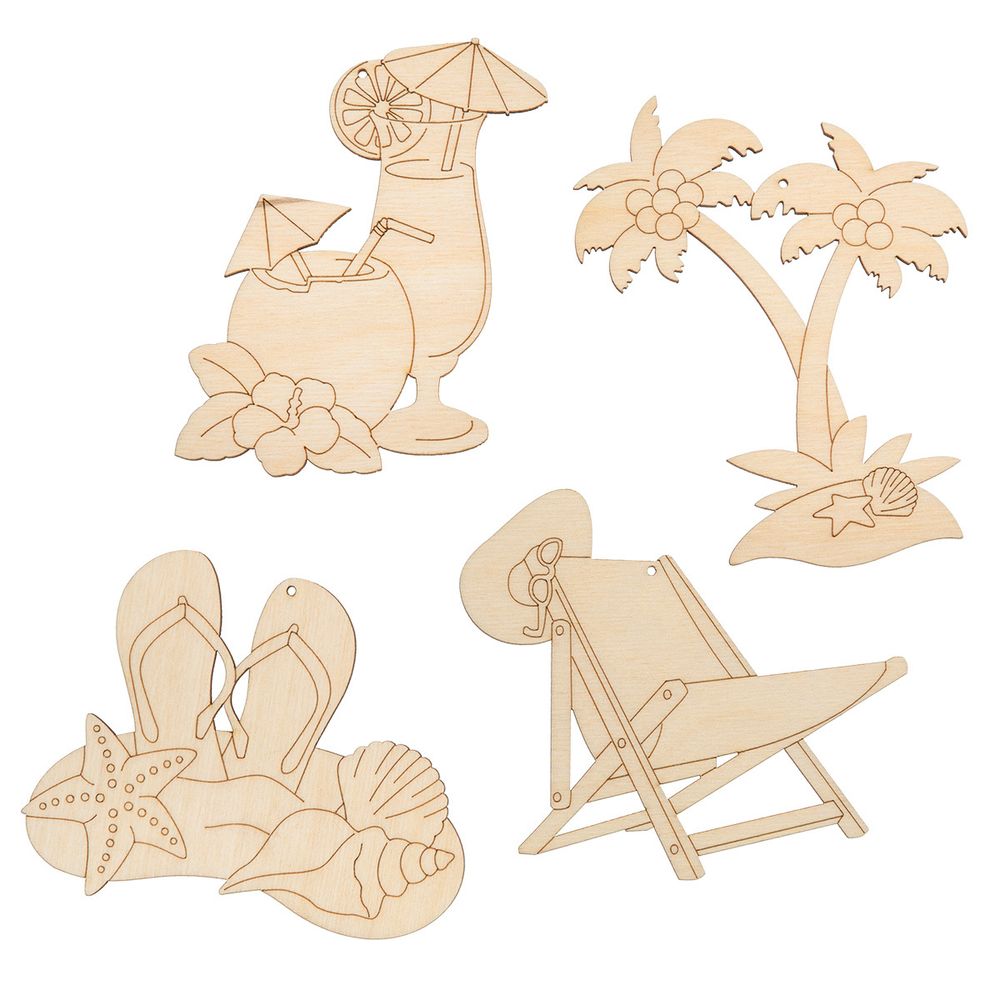 Заготовка из фанеры набор подвесок Отпуск 6.5х10х0.3 см, Отпуск 1, Mr.Carving ВД-1222