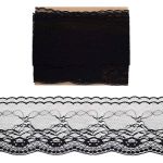 Кружево на сетке 85 мм, 3,4 м, ±4 см, 0623-3013, черный