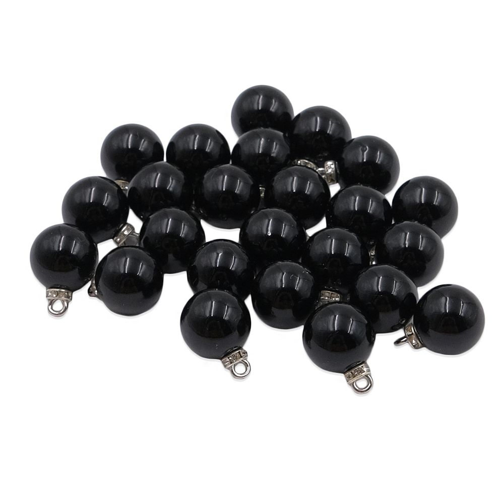 Пуговицы на ножке 16мм (Black (черный)), 24 шт