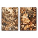 Тетрадь ученическая общая, выборочный УФ лак, A4 96 л. на гребне 65 г/м², белизна 100 %, 4 шт, клетка, 01261 Осень, Светоч Т132