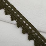 Тесьма отделочная вязаная 32 мм, 10 м, олива