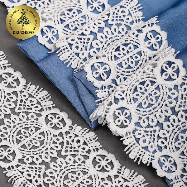 Кружево гипюр (плетёное) 85 мм / 4.5 метра, TBY.SUN.02, цв.белый