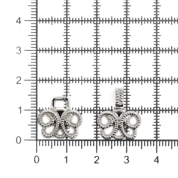Крючки пришивные декоративные 25х14 мм, nickel, 10 шт