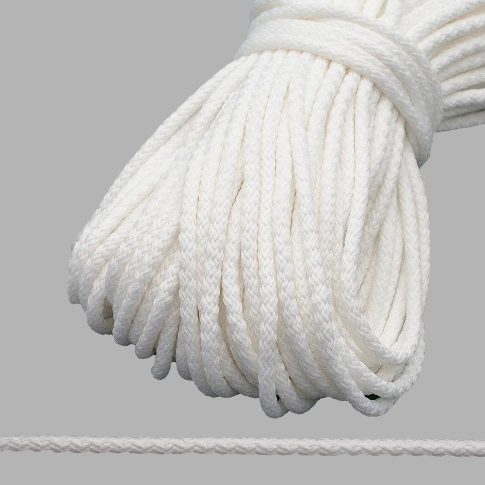 Шнур плетеный 4.0-5.0 мм / 100 метров, 003 белый