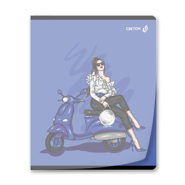 Тетрадь общая с пластик. прозр. обложкой 180 мкм, цвет.запечат.титул лист A5 48 л. на скобе 65 г/м², белизна 100% 10 шт клетка, 01498 Девочки Online, Светоч Т197