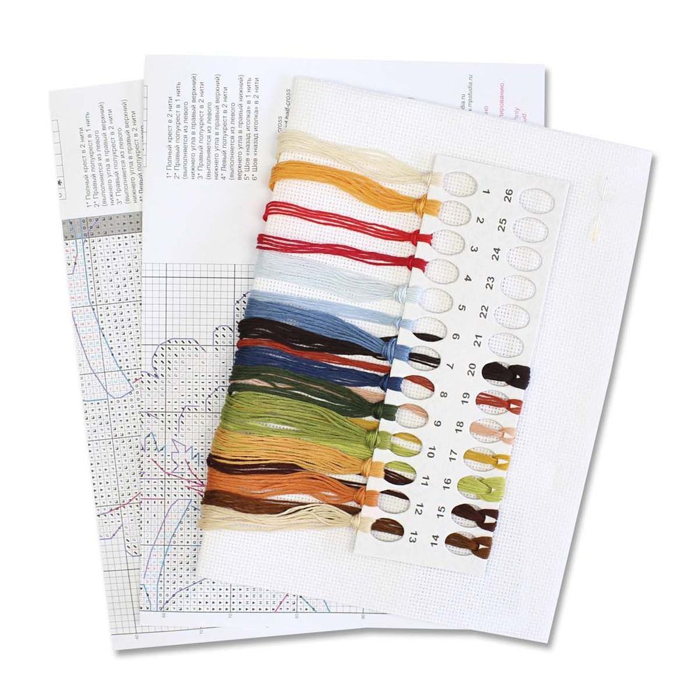 Набор для вышивания нитками МП Студия, Осенний релакс 18х19см