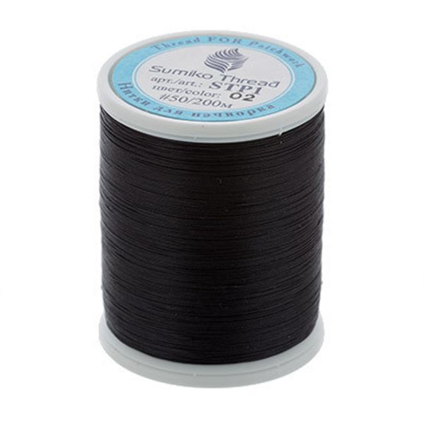 Нитки для пэчворка SumikoThread 200 м, (219 ярд), 02 черный