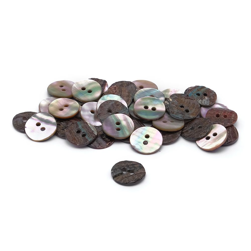 Пуговицы на 2 прокола 24L (15мм), ракушка (A-Natural (натуральный)), CN-S003A, 36 шт