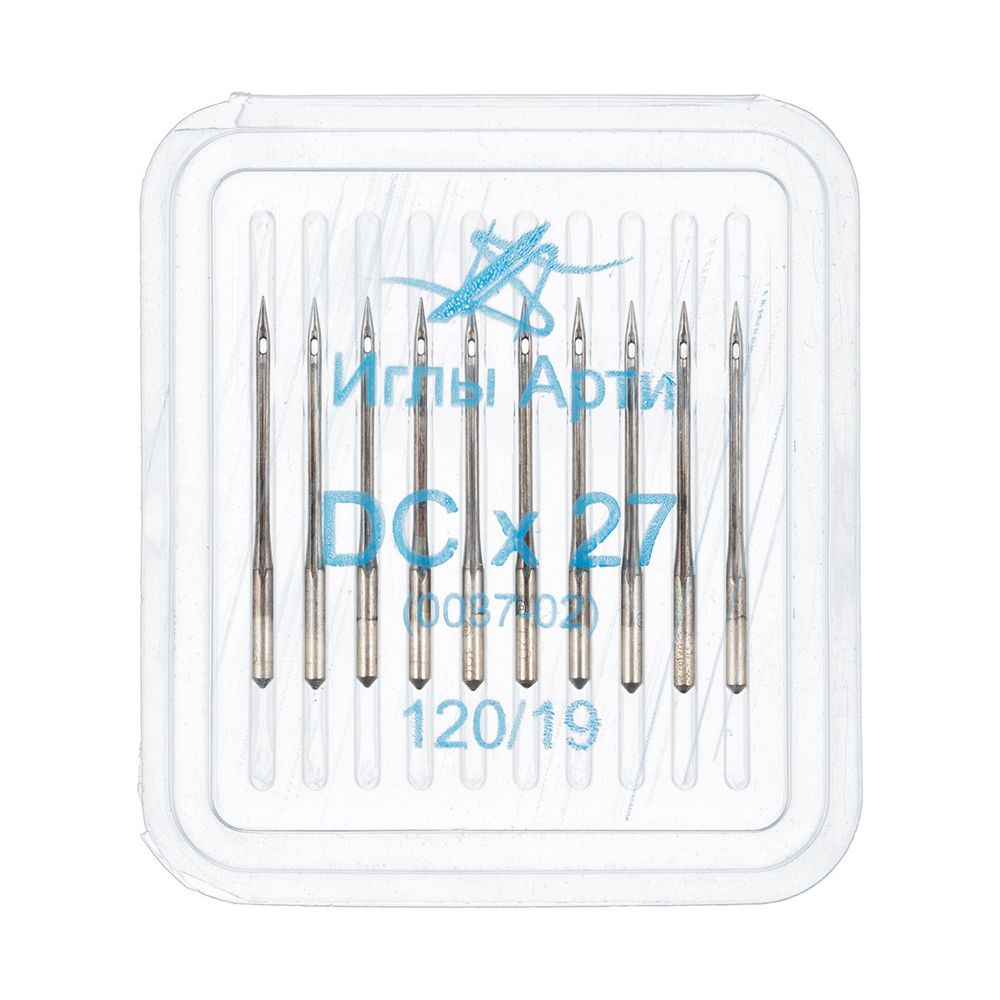 Иглы для промышленных швейных машин Арти 0037-02 (№90-120) оверлок, 10 шт, /РП/, №120