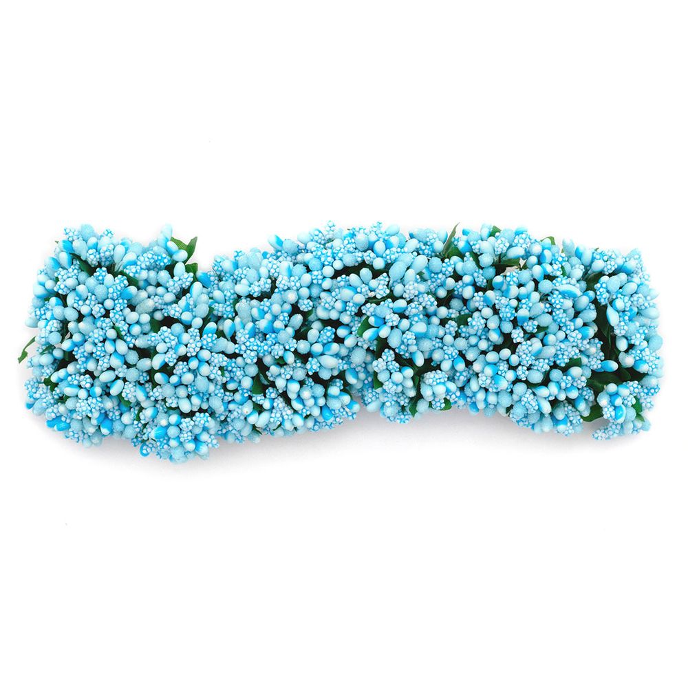 Цветы искусственные декоративные 2см (12 штук) (синий)