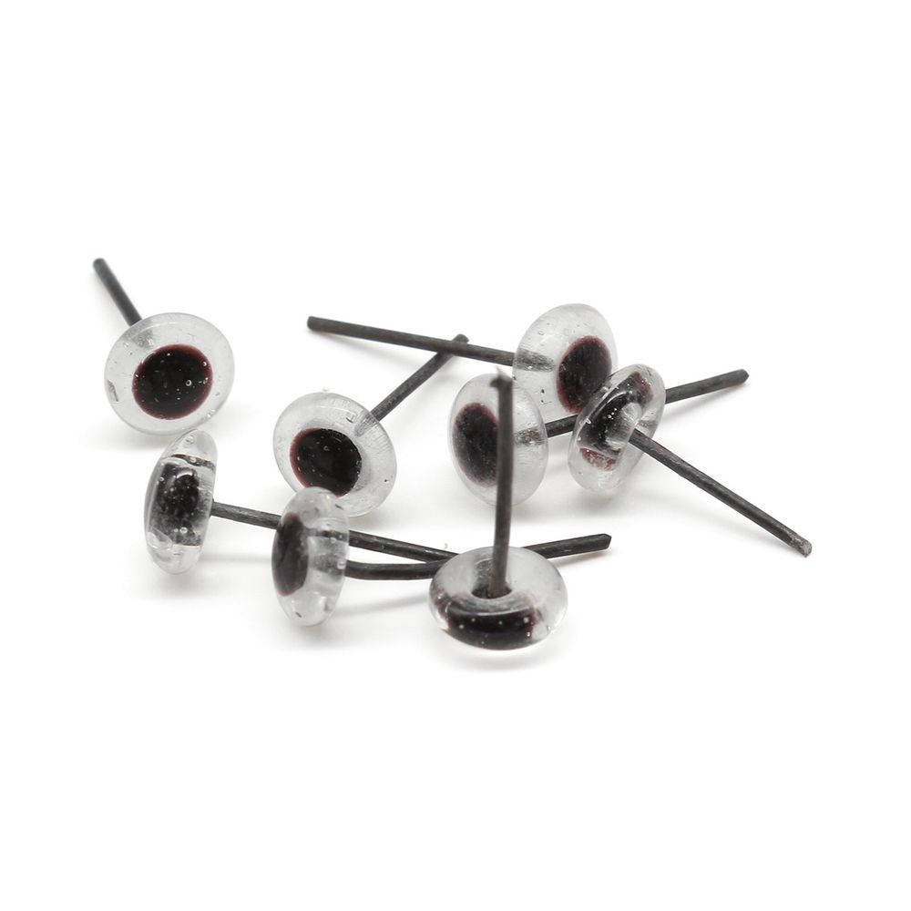 Глаза для кукол и игрушек 7мм на метал. ножке, 8 шт, цв.прозрачный