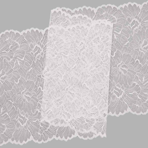Кружево бельевое эластичное 240 мм / 13.72 м, цв. C501 белый