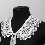 Накладной кружевной воротник 30х35 см, матовая нить Kruzhevo TBY.13/194, цв.белый уп.1шт