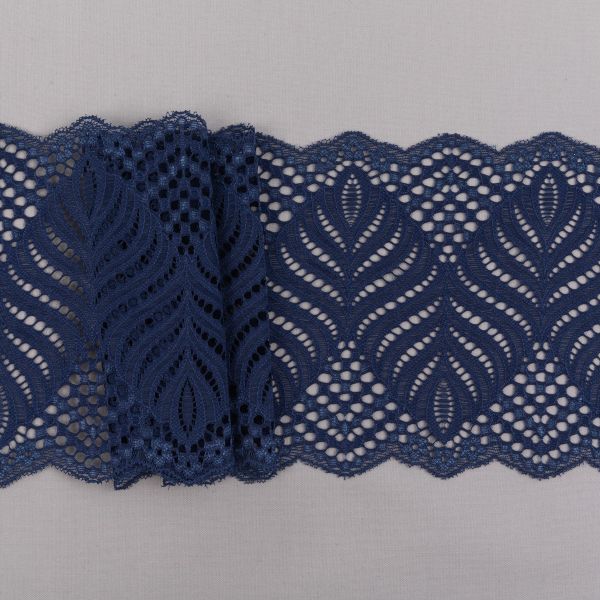 Кружево бельевое эластичное 165 мм / 3±0.2 метра, Турция, т.синий, Blitz