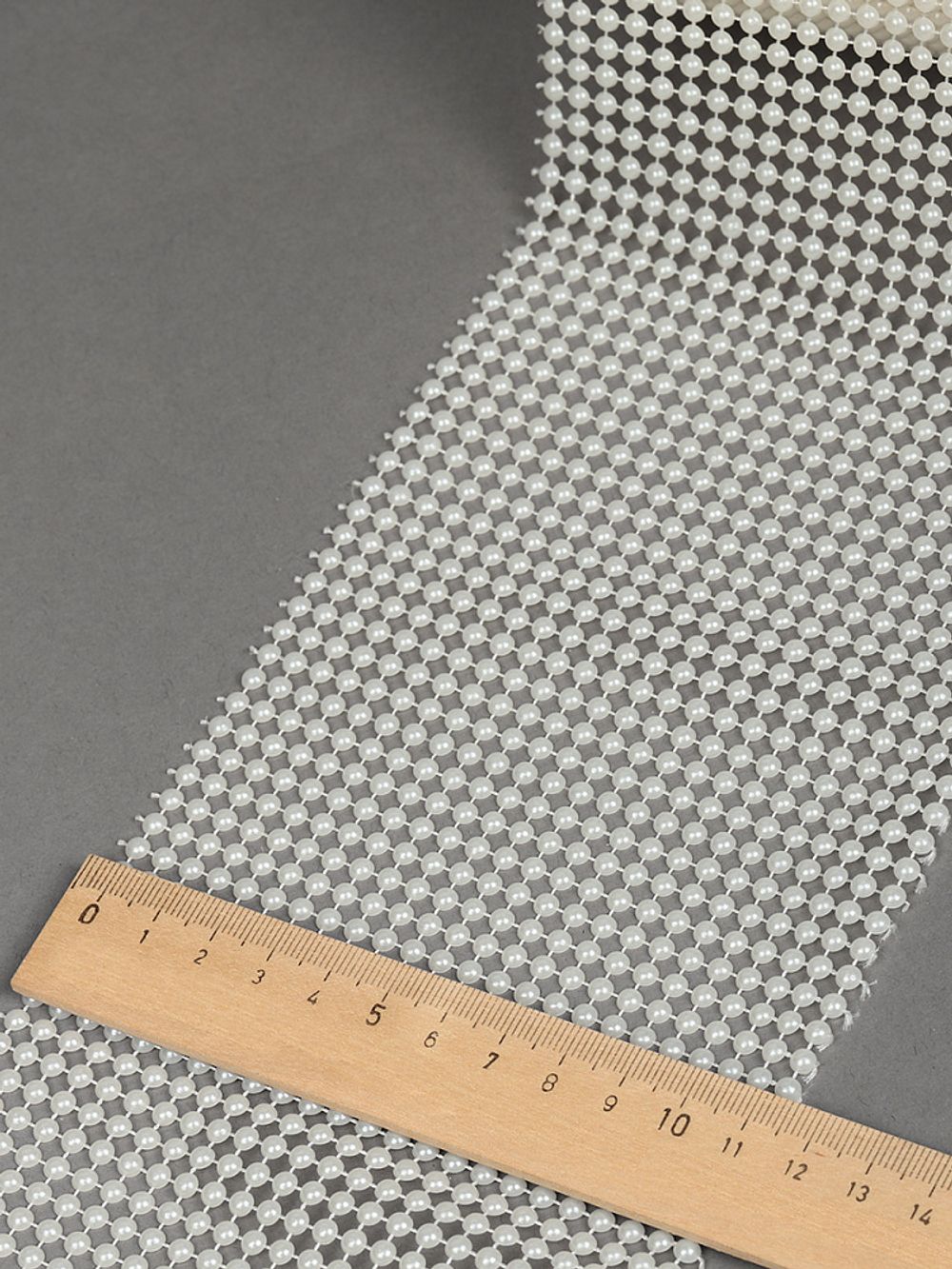 Лента с имитацией жемчуга 120 мм / 9.14 метров, TBYS14, цв.молочный