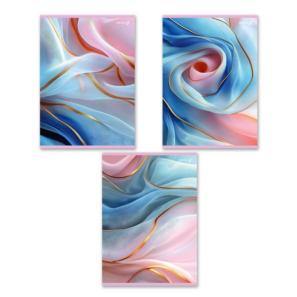 Тетрадь ученическая общая, A4 48 л. на скобе 65 г/м², белизна 100% 6 шт клетка, 01752 Нежный шёлк, Светоч Т152