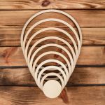 Заготовка из фанеры Кольца для макраме, ⌀25 см, 0.6 см, 9 шт, БА-70, Mr.Carving БА-70