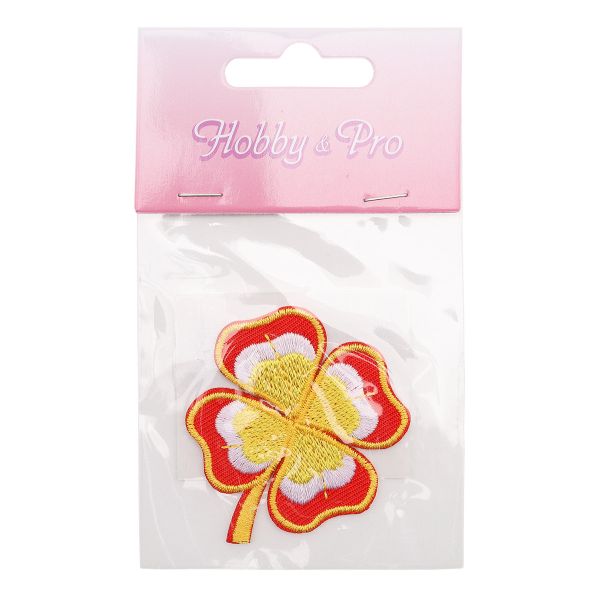 Термоаппликация Клевер, 4.8х5cm, желто-красный, Hobby&Pro
