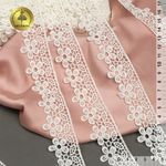 Кружево гипюр (плетёное) 32 мм, 0107 цв.01 белый уп.13,7м, Kruzhevo