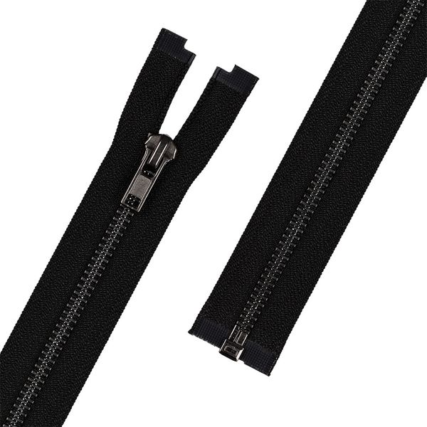 Молния металл Т5 (5 мм) 1 зам., разъем., 50 см, черн.никель, 002 черный, ZIP 5B Gamma, 10 шт