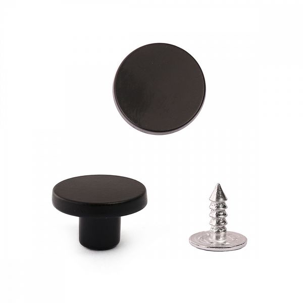 Пуговицы джинсовые ⌀15 мм, фиксированная ножка, металл, TBY-1356 черный матовый уп.20 шт