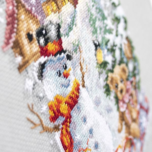 Набор для вышивания нитками Чудесная игла, Веселая зима, 17х27 см