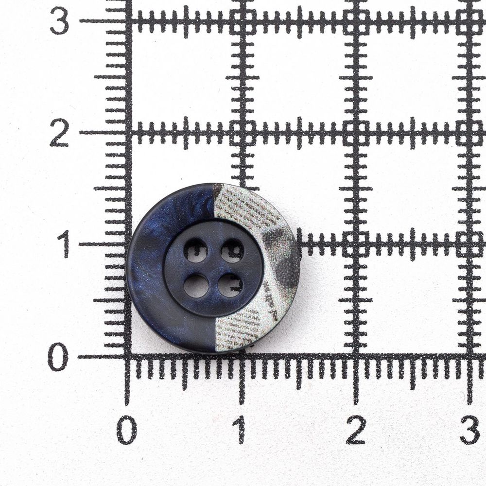 Пуговицы 4 прокола 24L=15 мм, пластик, col.D темно-синий, 36 шт, CN2818