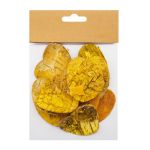 Декоративные элементы из коры дерева "Сердце", 5см, 10 шт, желтый