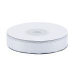 Лента атласная 1-сторонняя 15.0 мм / 22.86±1 метров, с серебряной нитью, 001 белый, Globus